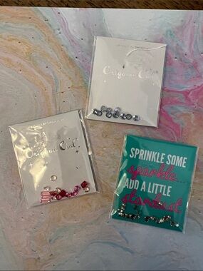 Origami Owl Pink, Red and Silver Crystal Accent Packs